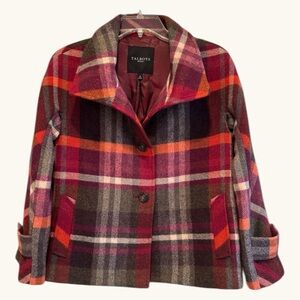 Talbots Petites Wool-Blend Plaid Coat Jacket — Size 2P